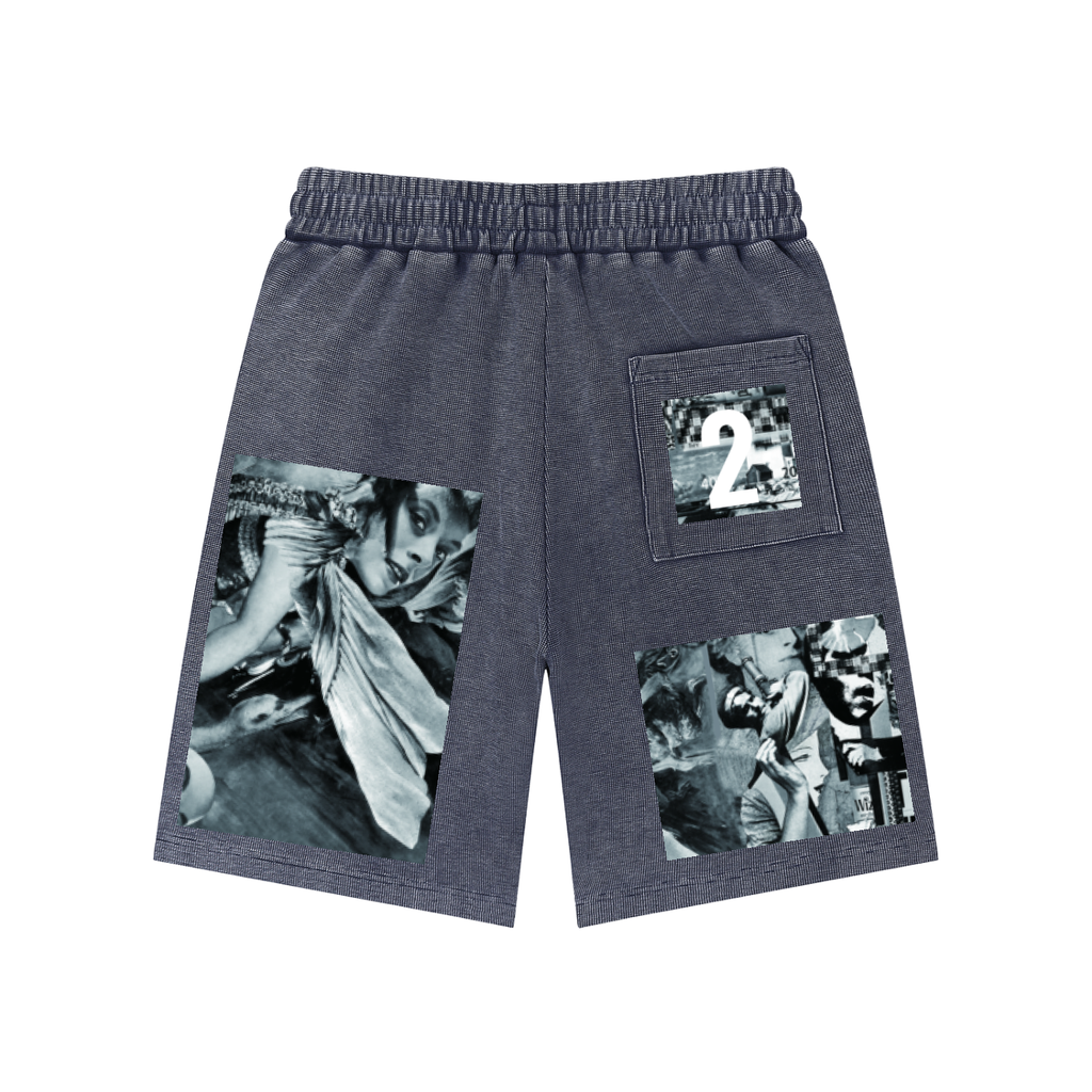 Mineral Wash Waffle Knit Shorts